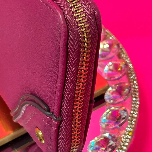 Juicy Couture Plum Zip-Around Wallet with Gold Hardware Approx. 8 x 4 - Picture 5 of 17